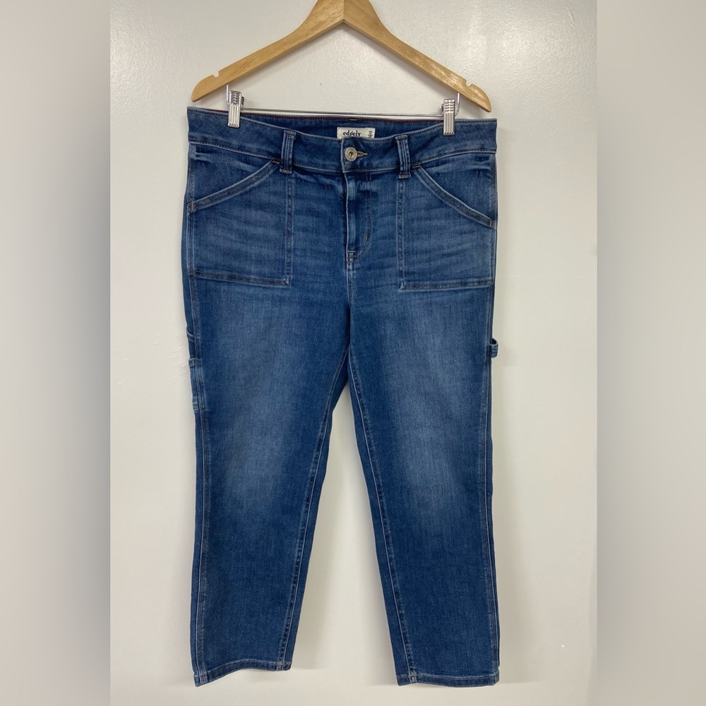 Edgely Slim Straight Ankle High Rise Denim Jeans Size 14W